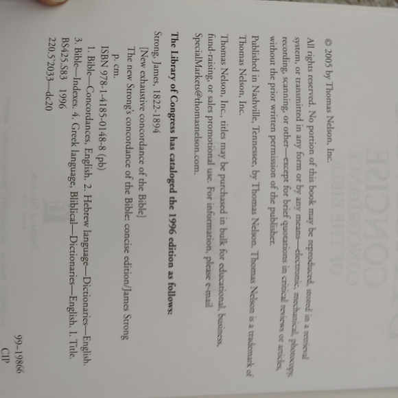 2005 Strong's Bible Concordance - Picture 5 of 5